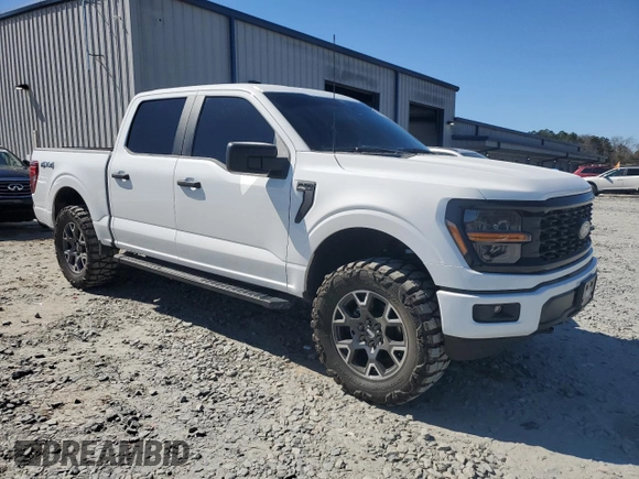 2024 Ford F-150 STX with VIN 1FTFW2L59RKE14875, listed as a Copart auction lot 46868435 with 7,777 mi miles and Salvage Title. Bid and sale history available at carsss.com. Image 4.