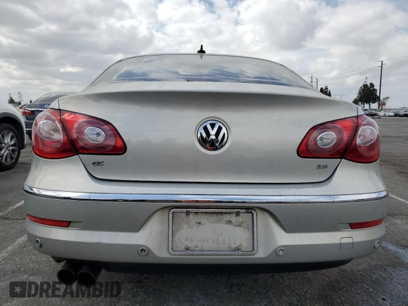 2010 Volkswagen CC with VIN WVWEU7AN0AE529949, listed as a Copart auction lot 54555325 with 152,261 mi miles and Salvage Title. Bid and sale history available at DreamBid. Image 6.