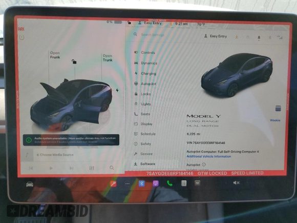2024 Tesla Model Y Long Range с VIN 7SAYGDEE8RF184146, выставлен на аукционе Copart как лот 61194535 с пробегом 8 225 миль миль и Списание • Salvage title. История ставок и продаж доступна на DreamBid. Изображение 9.