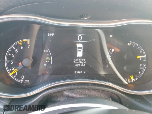 2015 Jeep Grand Cherokee Overland with VIN 1C4RJFCT8FC619014, listed as a Copart auction lot 44304375 with 123,767 mi miles and Salvage Title. Bid and sale history available at carsss.com. Image 9.