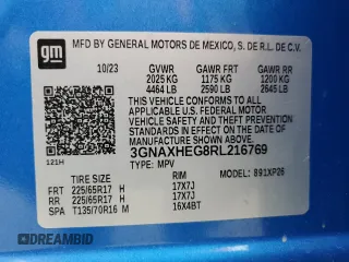 2024 Chevrolet Equinox LS with VIN 3GNAXHEG8RL216769, listed as a Copart auction lot 50517505 with 75,903 mi miles and Salvage Title. Bid and sale history available at DreamBid. Image 13.