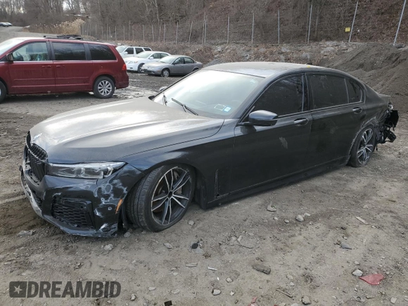 2020 BMW 7 Series 750i xDrive with VIN WBA7U2C05LCD61656, listed as a Copart auction lot 88114005 with 0 mi miles and Salvage Title. Bid and sale history available at carsss.com. Image 1.