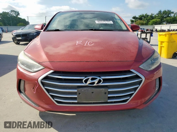 2017 Hyundai Elantra SE with VIN KMHD84LF4HU178396, listed as a Copart auction lot 62370105 with 92,846 mi miles and Salvage title. Bid and sale history available at DreamBid. Image 5.