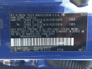 2022 Toyota Corolla Cross XLE z VIN 7MUDAABG4NV004836, wystawiony jako IAAI lot #42546573 z przebiegiem 23 821 mil mil oraz . Historia ofert i sprzedaży dostępna na DreamBid. Obrazek 9.