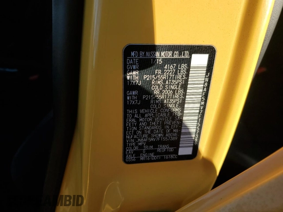 2015 Nissan Juke S with VIN JN8AF5MV7FT557389, listed as a Copart auction lot 88115795 with 113,471 mi miles and Salvage Title. Bid and sale history available at carsss.com. Image 13.