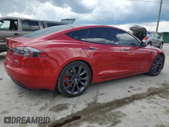 2018 Tesla Model S 75D with VIN 5YJSA1E40JF259792, listed as a Copart auction lot 56502085 with 116,821 mi miles and Salvage title. Bid and sale history available at DreamBid. Image 3.