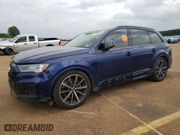 2021 Audi SQ7 Prestige z VIN WA1VWBF70MD010573, wystawiony jako Copart lot #51999395 z przebiegiem 31 623 mil mil oraz Szkoda całkowita • Salvage title. Historia ofert i sprzedaży dostępna na DreamBid. Obrazek 1.