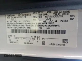 2015 Ford Transit Cargo with VIN 1FTNE1ZM6FKA10483, listed as a Copart auction lot 60918755 with 333,904 mi miles and Salvage title. Bid and sale history available at DreamBid. Image 12.