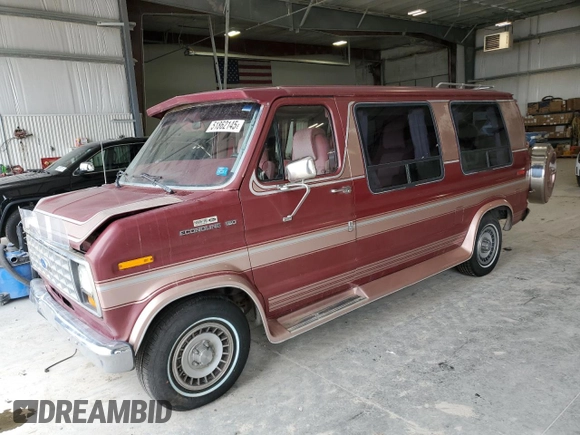 1989 Ford Econoline Cargo with VIN 1FDEE14H4KHC07245, listed as a Copart auction lot 51862145 with 911,092 mi miles and Salvage Title. Bid and sale history available at DreamBid. Image 1.