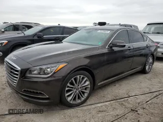 2017 Genesis G80 3.8L with VIN KMHGN4JE2HU177957, listed as a Copart auction lot 75120824 with 0 mi miles and Salvage Title. Bid and sale history available at carsss.com. Image 1.