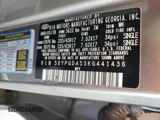 2019 Kia Sorento LX V6 with VIN 5XYPGDA53KG441436, listed as a Copart auction lot 53906935 with 116,531 mi miles and Clean Title. Bid and sale history available at carsss.com. Image 13.