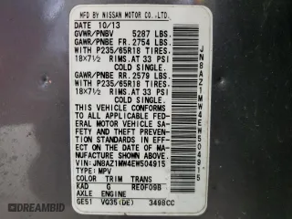 2014 Nissan Murano SV with VIN JN8AZ1MW4EW504915, listed as a Copart auction lot 51619825 with 200,640 mi miles and Clean Title. Bid and sale history available at carsss.com. Image 13.