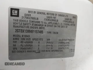 2008 GMC Sierra 1500 Work Truck z VIN 2GTEK13M481157485, wystawiony jako IAAI lot #41565279 z przebiegiem 312 223 mil mil oraz . Historia ofert i sprzedaży dostępna na DreamBid. Obrazek 9.