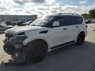 2015 Infiniti QX80 with VIN JN8AZ2NF4F9574399, listed as a Copart auction lot 59489634 with 0 mi miles and Salvage Title. Bid and sale history available at carsss.com. Image 1.