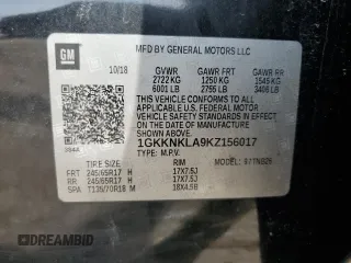 2019 GMC Acadia SLE z VIN 1GKKNKLA9KZ156017, wystawiony jako Copart lot #53935285 z przebiegiem 102 155 mil mil oraz Szkoda całkowita • Salvage title. Historia ofert i sprzedaży dostępna na DreamBid. Obrazek 13.