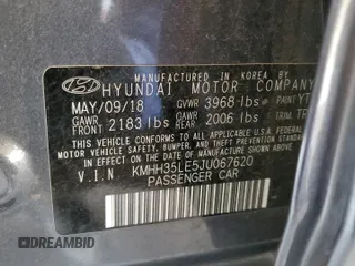 2018 Hyundai Elantra GT with VIN KMHH35LE5JU067620, listed as a Copart auction lot 72066304 with 0 mi miles and Salvage Title. Bid and sale history available at carsss.com. Image 12.