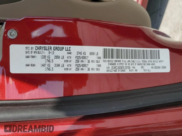 2014 Chrysler Town & Country Touring z VIN 2C4RC1BG9ER133769, wystawiony jako Copart lot #59227085 z przebiegiem 127 290 mil mil oraz Szkoda całkowita • Salvage title. Historia ofert i sprzedaży dostępna na DreamBid. Obrazek 13.