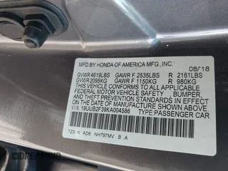 2019 Acura TLX with VIN 19UUB2F39KA004586, listed as a IAAI auction lot 41971144 with 61,081 mi miles and . Bid and sale history available at DreamBid. Image 9.