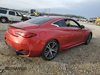 2017 Infiniti Q60 Red Sport 400 with VIN JN1FV7EK9HM610291, listed as a Copart auction lot 45558145 with 56,940 mi miles and Salvage title. Bid and sale history available at DreamBid. Image 3.