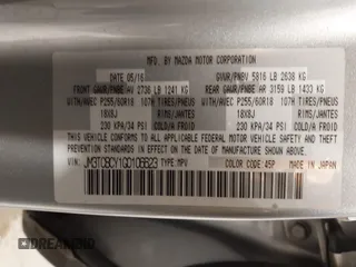 2016 Mazda CX-9 Touring с VIN JM3TCBCY1G0106623, выставлен на аукционе IAAI как лот 42232012 с пробегом 190 206 миль миль и . История ставок и продаж доступна на DreamBid. Изображение 9.
