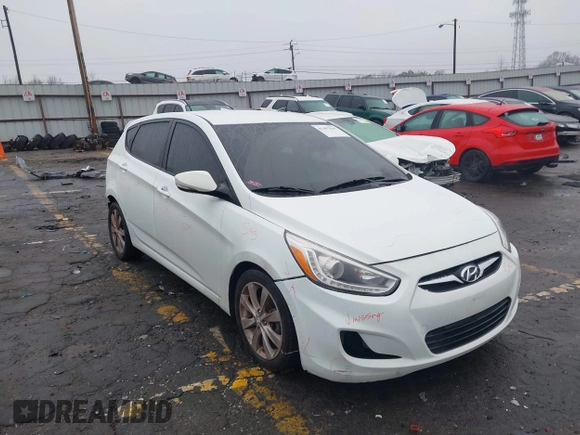 2014 Hyundai Accent SE with VIN KMHCU5AE8EU145629, listed as a IAAI auction lot 41497848 with 134,919 mi miles. Bid and sale history available at carsss.com. Image 1.