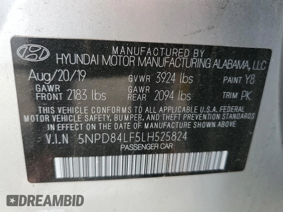 2020 Hyundai Elantra Value Edition z VIN 5NPD84LF5LH525824, wystawiony jako Copart lot #71494134 z przebiegiem 82 224 mil mil oraz Czysty tytuł • Clean title. Historia ofert i sprzedaży dostępna na DreamBid. Obrazek 12.