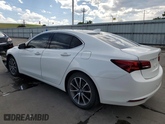 2015 Acura TLX Technology with VIN 19UUB3F58FA008402, listed as a Copart auction lot 57686025 with 45,368 mi miles and Salvage title. Bid and sale history available at DreamBid. Image 2.