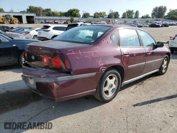 2004 Chevrolet Impala with VIN 2G1WF52K149298194, listed as a Copart auction lot 72140064 with 142,702 mi miles and Salvage Title. Bid and sale history available at DreamBid. Image 3.
