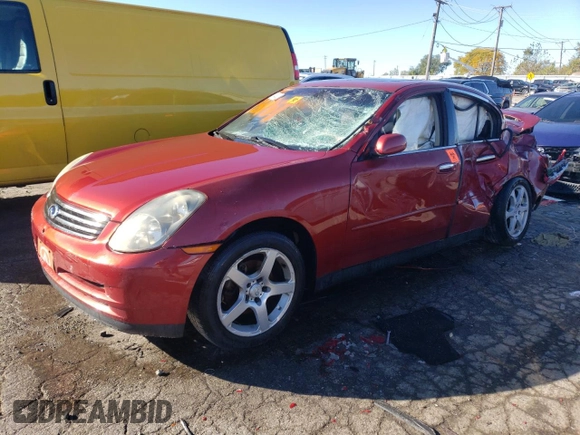 2003 Infiniti G35 w/Leather with VIN JNKCV51E73M306758, listed as a Copart auction lot 74835264 with Not Provided miles and Salvage Title. Bid and sale history available at DreamBid. Image 1.