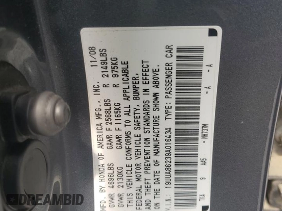 2009 Acura TL z VIN 19UUA86239A016434, wystawiony jako Copart lot #59286985 z przebiegiem 227 417 mil mil oraz Czysty tytuł • Clean title. Historia ofert i sprzedaży dostępna na DreamBid. Obrazek 12.