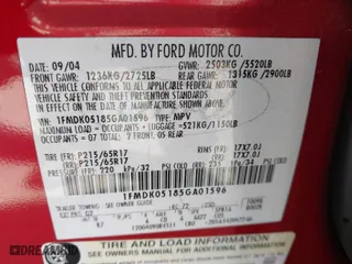 2005 Ford Freestyle SEL with VIN 1FMDK05185GA01596, listed as a IAAI auction lot 41637165 with 210,432 mi miles. Bid and sale history available at carsss.com. Image 9.