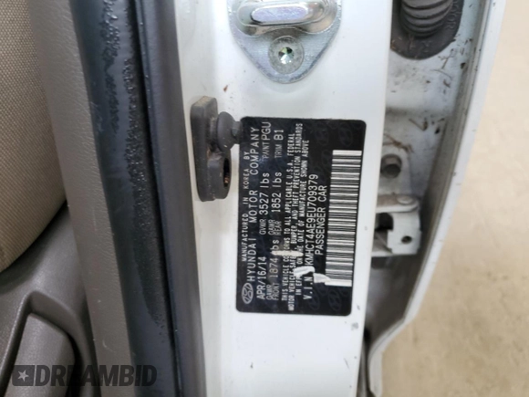 2014 Hyundai Accent GLS z VIN KMHCT4AE9EU709379, wystawiony jako Copart lot #54667835 z przebiegiem Nie podano mil oraz Szkoda całkowita • Salvage title. Historia ofert i sprzedaży dostępna na DreamBid. Obrazek 13.