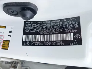 2012 Toyota Prius One z VIN JTDKN3DU3C5461466, wystawiony jako IAAI lot #42340404 z przebiegiem 130 611 mil mil oraz . Historia ofert i sprzedaży dostępna na DreamBid. Obrazek 9.