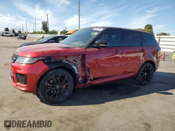2021 Land Rover Range Rover Sport HST with VIN SALWS2RU6MA758617, listed as a Copart auction lot 48949255 with 58,770 mi miles and Non Repairable. Bid and sale history available at carsss.com. Image 1.