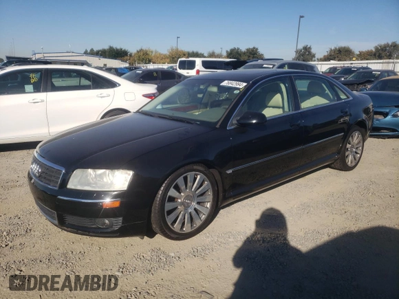 2004 Audi A8 L with VIN WAUML44E74N009550, listed as a Copart auction lot 76842994 with 45,037 mi miles and Clean Title. Bid and sale history available at carsss.com. Image 1.