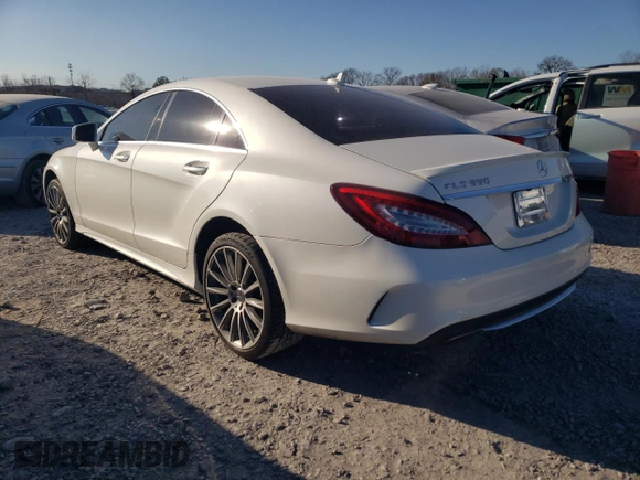 2015 Mercedes-Benz CLS 550 with VIN WDDLJ7DB7FA150002, listed as a Copart auction lot 87721385 with 115,718 mi miles and Salvage title. Bid and sale history available at DreamBid. Image 2.