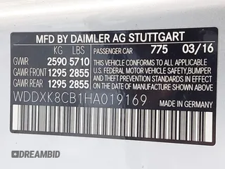 2017 Mercedes-Benz S 550 with VIN WDDXK8CB1HA019169, listed as a IAAI auction lot 41406073 with 17,581 mi miles and . Bid and sale history available at DreamBid. Image 9.
