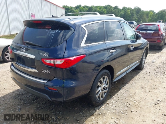 2015 Infiniti QX60 with VIN 5N1AL0MMXFC554836, listed as a IAAI auction lot 42435050 with 115,225 mi miles and . Bid and sale history available at DreamBid. Image 4.