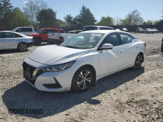 2020 Nissan Sentra SV with VIN 3N1AB8CV5LY219411, listed as a Copart auction lot 53054285 with 127,304 mi miles and Salvage Title. Bid and sale history available at DreamBid. Image 1.
