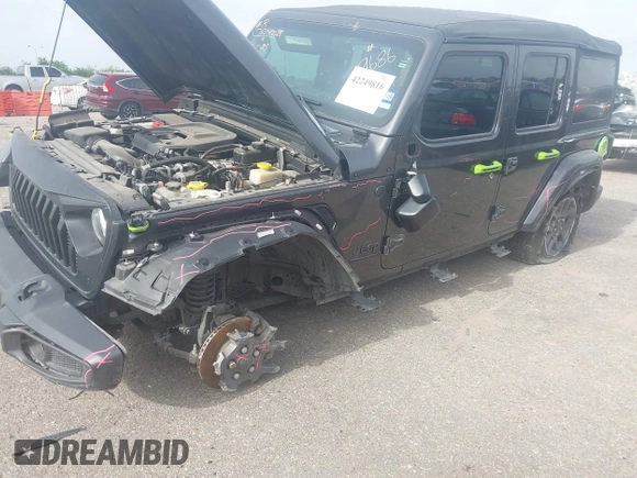 2021 Jeep Wrangler Unlimited Sport S z VIN 1C4HJXDN6MW549686, wystawiony jako IAAI lot #42249816 z przebiegiem 64 911 mil mil oraz . Historia ofert i sprzedaży dostępna na DreamBid. Obrazek 6.