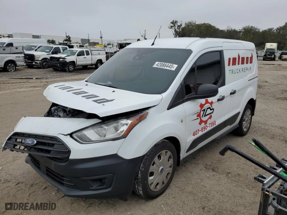 2019 Ford Transit Connect Van XL with VIN NM0LS6E24K1423291, listed as a Copart auction lot 42086445 with 47,998 mi miles and Salvage Title. Bid and sale history available at carsss.com. Image 1.