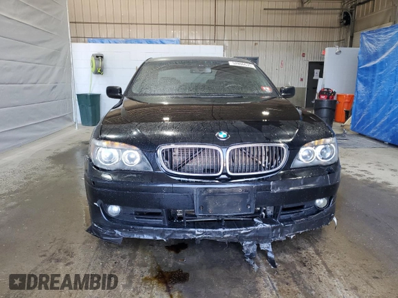 2007 BMW 7 Series 750i with VIN WBAHL83527DT89112, listed as a Copart auction lot 52806635 with 174,758 mi miles and Salvage title. Bid and sale history available at DreamBid. Image 5.