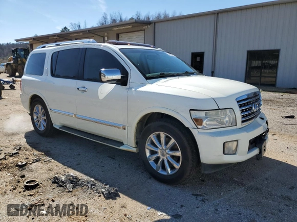 2010 Infiniti QX56 with VIN 5N3ZA0NF3AN905874, listed as a Copart auction lot 58995905 with 284,995 mi miles and Salvage title. Bid and sale history available at DreamBid. Image 4.