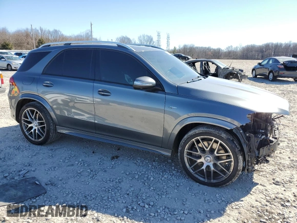 2022 Mercedes-Benz GLE 53 AMG with VIN 4JGFB6BB5NA588237, listed as a Copart auction lot 43532104 with 25,890 mi miles and . Bid and sale history available at DreamBid. Image 4.