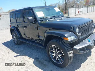 2024 Jeep Wrangler Sport S with VIN 1C4RJXN68RW161359, listed as a IAAI auction lot 41995243 with 19,640 mi miles and . Bid and sale history available at DreamBid. Image 1.