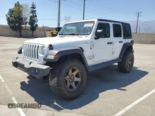 2018 Jeep Wrangler Unlimited Sport S with VIN 1C4HJXDG5JW172653, listed as a Copart auction lot 58184155 with 81,872 mi miles and Salvage title. Bid and sale history available at DreamBid. Image 1.