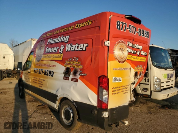 2024 Ford Transit Cargo with VIN 1FTBR1X87RKA01888, listed as a Copart auction lot 48163705 with Not Provided miles and Salvage Title. Bid and sale history available at carsss.com. Image 2.