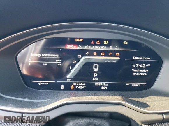2021 Audi SQ5 Premium Plus with VIN WA1B4AFY0M2038350, listed as a Copart auction lot 70038294 with 31,724 mi miles and Salvage Title. Bid and sale history available at DreamBid. Image 9.
