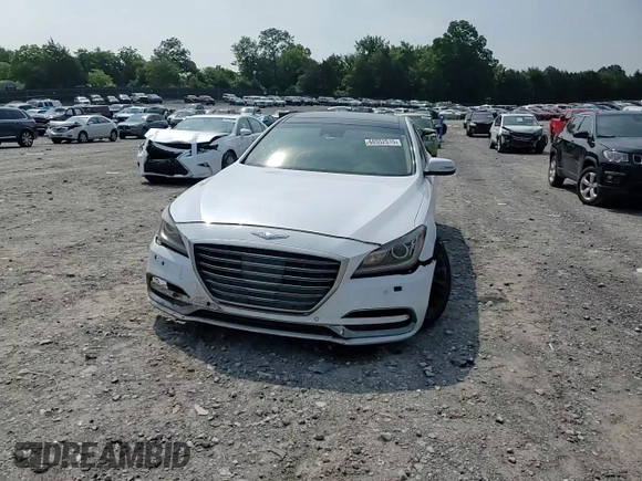 2018 Genesis G80 3.8L with VIN KMHGN4JEXJU245900, listed as a Copart auction lot 60552515 with 107,502 mi miles and Salvage title. Bid and sale history available at DreamBid. Image 14.