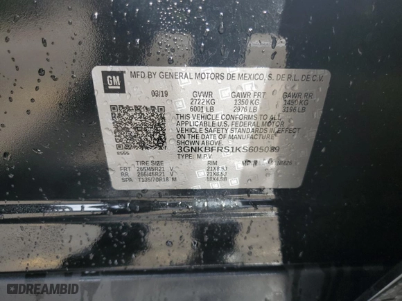 2019 Chevrolet Blazer Premier with VIN 3GNKBFRS1KS605089, listed as a Copart auction lot 44429355 with 28,665 mi miles and Salvage Title. Bid and sale history available at carsss.com. Image 13.